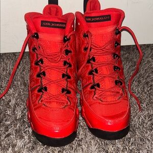 Jordan Kids Bright Red High-Top Sneakers